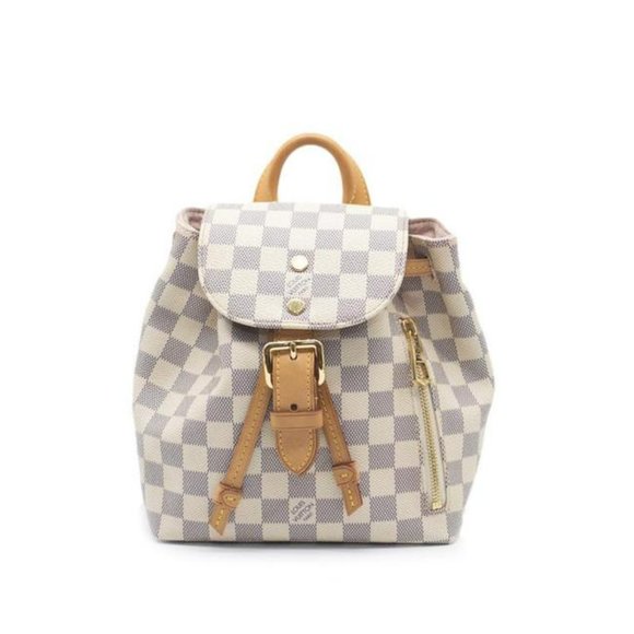 Sperone Bb White Damier Azur Canvas Backpack - Picture 2 of 11